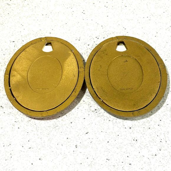 Miniature oval Florentine style frames pair (2) made in Italy multicolor prints - Picture 2 of 5